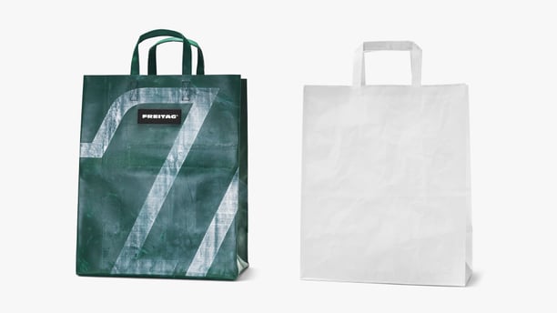 F52 MIAMI VICE: The paper shopping bag made from truck tarp | FREITAG